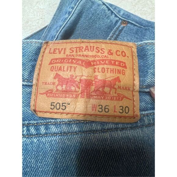 Levi Mens 505 Regular Straight Fit Sz 36/30 - Picture 3 of 6